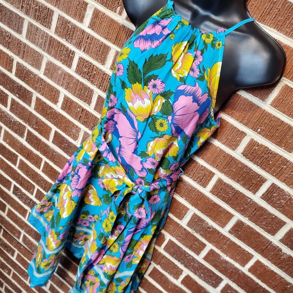 Lilka by Anthropologie Dinan Halter Handkerchief Floral Beach Midi Dress XS - Picture 2 of 8